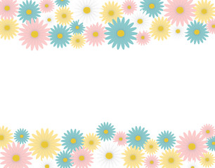 Fototapeta na wymiar A flower frame made with colorful daisies