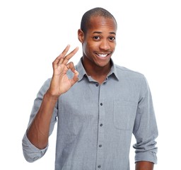 Happy young African-American man.