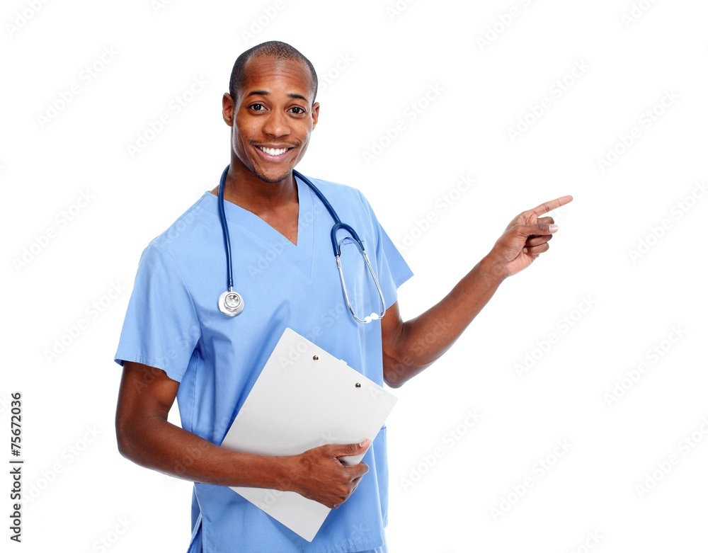 Canvas Prints Medical doctor man presenting copy space.