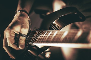 Rockman Guitar Player - obrazy, fototapety, plakaty