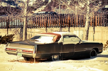 Rusty American Classic Car - obrazy, fototapety, plakaty