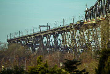Famous railway bridge over kiel canal in Rendsburg