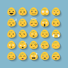 Emotion face vector icon set
