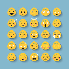 Fototapeta premium Emotion face vector icon set