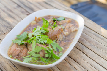 Stewed pork leg , Thai food