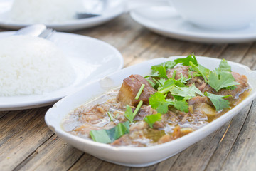 Stewed pork leg , Thai food