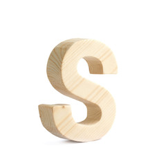 Wooden block letter isolated