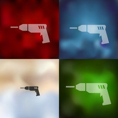 drill icon on blurred background