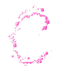 Letter made with the paint drops