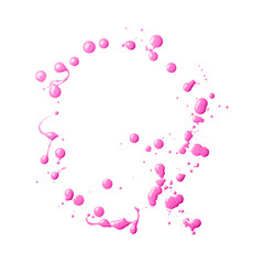 Letter made with the paint drops