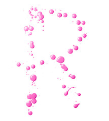 Letter made with the paint drops