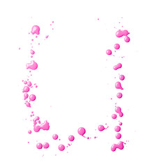 Letter made with the paint drops