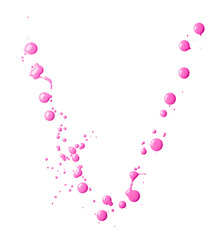 Letter made with the paint drops