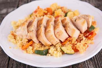 chicken breast and vegetables