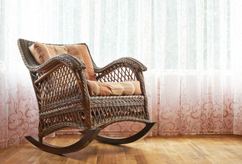 Wicker rocking chair composition