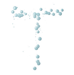 Letter made with the paint drops