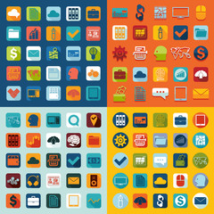 Set of business flat icons