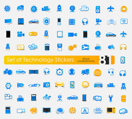 Set of technology stickers