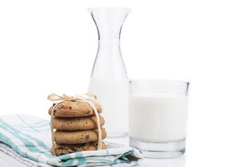 Milk and Cookies Isolated