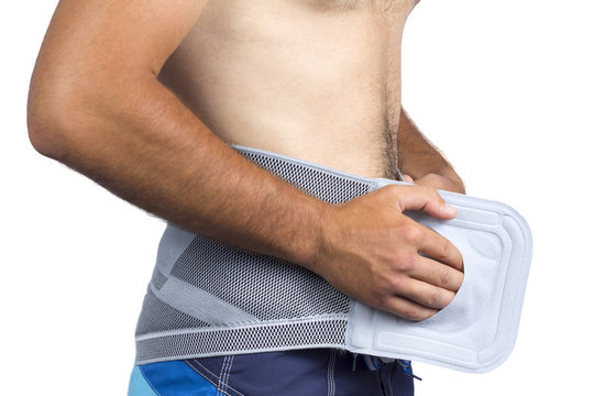 bandage on the waist section of a young man