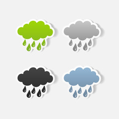 realistic design element: cloud, rain