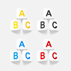 realistic design element: toy cube