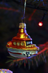 Christmas toys in the form of a ship