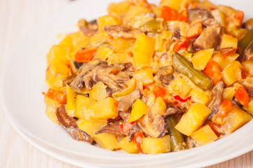 mushrooms and mixed vegetables