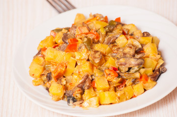 mushrooms and mixed vegetables