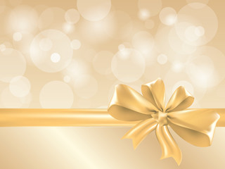 Gold gift bow and ribbon place for text vector