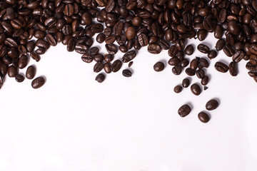 Coffee beans on white background