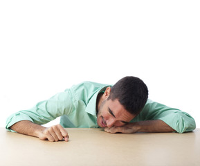 Fototapeta premium Depressed guy crying