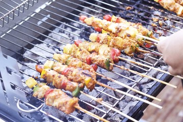 Bar-B-Q or BBQ grill of meat