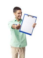 Guy holding a folder