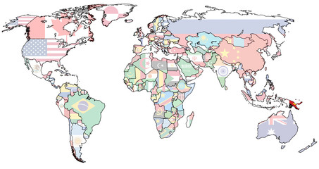 papua new guinea territory on world map