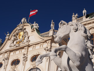 Detail of Belvedere palace in Vienna, Austria
