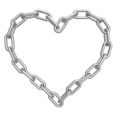 Chain in shape of heart. Isolated on white