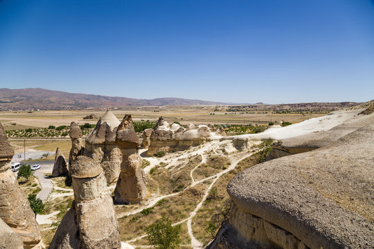 Cappadocia. Exotic rocks in the Pashabag Valley (Monks Valley)