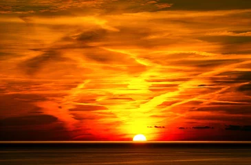 Photo sur Plexiglas Mer / coucher de soleil Coucher de soleil en Ligurie Italie