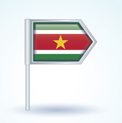 Flag set of Suriname, vector illustration