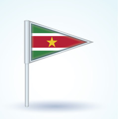 Flag set of Suriname, vector illustration