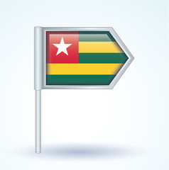 Flag set of Togo, vector illustration