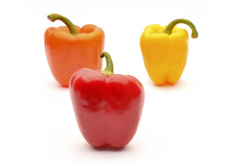 Peppers on white background
