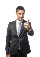 Happy businessman okay gesture