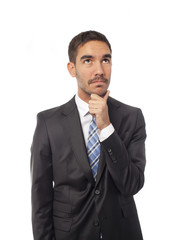 Businessman wondering