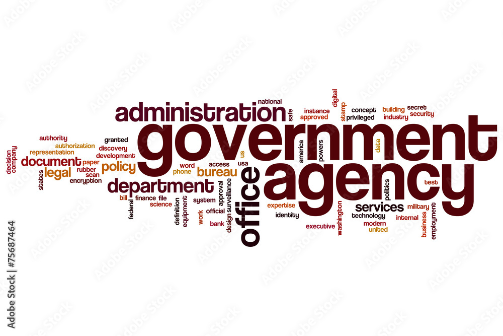 Wall mural government agency word cloud