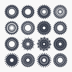 Snowflake icons. Christmas winter symbol