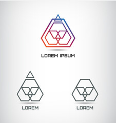 vector abstract geometric polygon logo