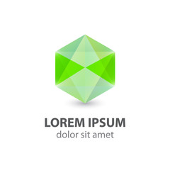 vector crystal abstract icon, logo