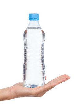 Water bottle in woman's hand